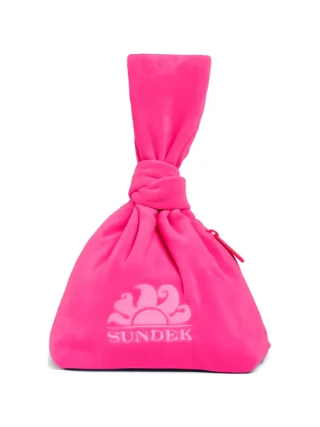 Geantă plic Sundek cu broderie roz