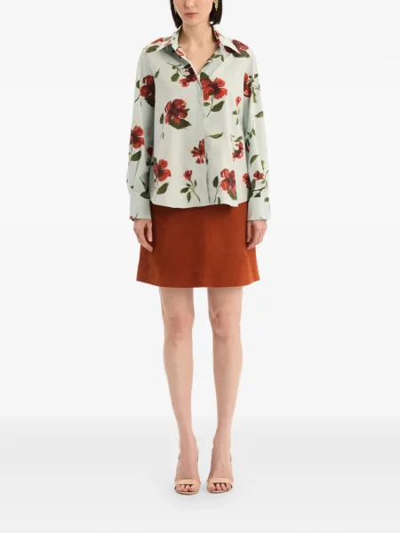 Bluză Oscar De La Renta din poplin albastru