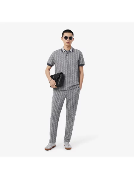 Lacoste Koszulka Polo Z Żakardowym Monogramem I Classic Fit szary