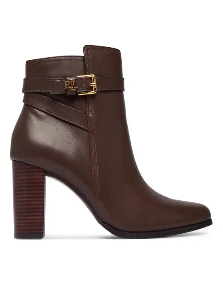 LAUREN RALPH LAUREN Botine Brooke II Calfskin Bootie Heel maro