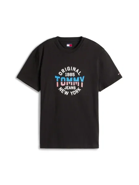 Tommy Jeans Majica kraljevo modra / rdeča / črna bela