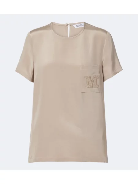 Top Max Mara de mătase cu autograf gri
