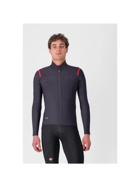 Koszulka rowerowa Castelli Tutto Nano RoS Rosso Corsa długi rękaw ciemnoszary czerwony S szara