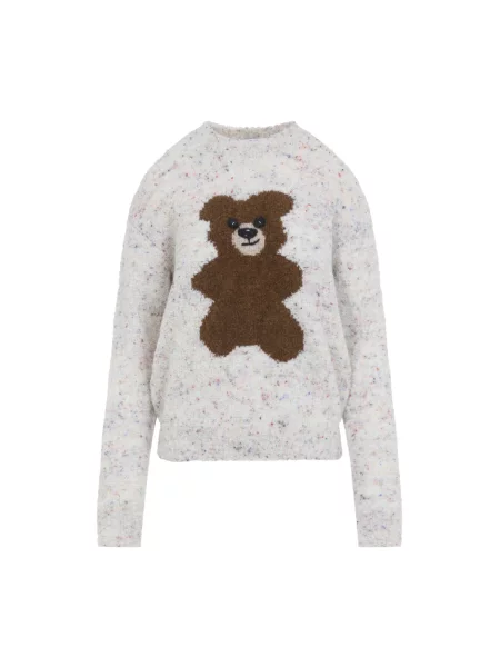Sweter Moschino wełniany biały