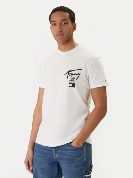 Tommy Jeans Tričko CITY čierna biela