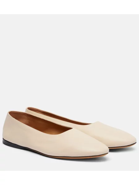 Balerini The Row din piele alb