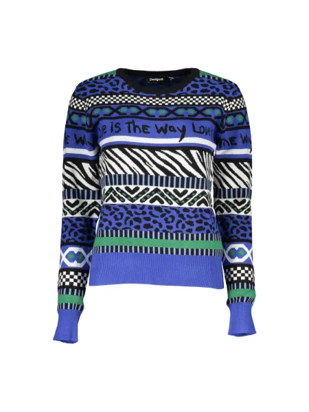 Sweter Desigual z długim rękawem czarny