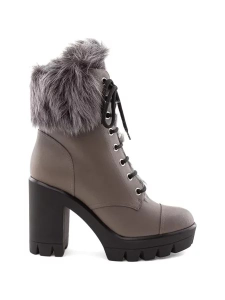 Garnitură de blană cizme scurte Giuseppe Zanotti cu blană gri