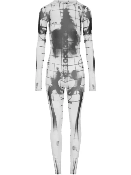 Гащеризон Jean Paul Gaultier с принт бяло