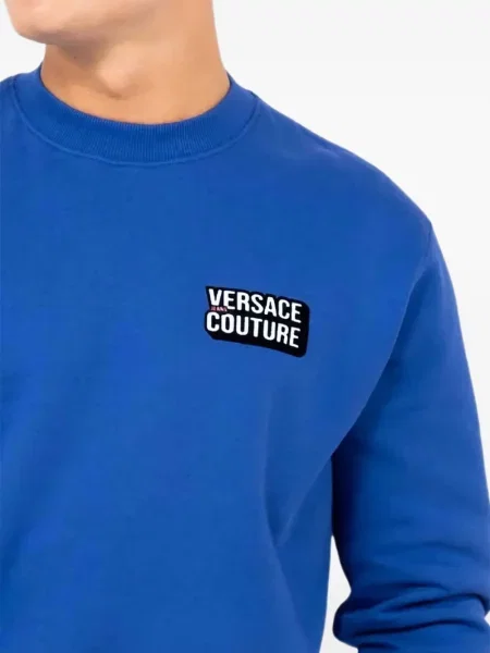 Hanorac Versace Jeans Couture cu autograf albastru