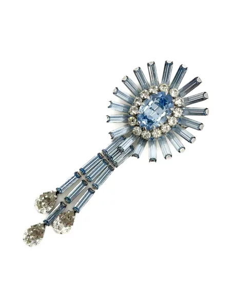 Брошка Jennifer Gibson Jewellery с кристали сребристо