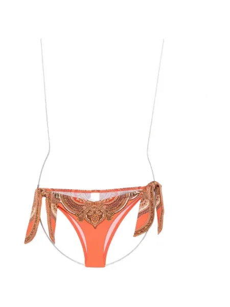 Bikini Zimmermann cu imagine cu model paisley cu legături portocaliu