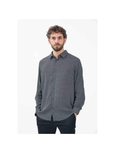 Koszula casualowa o kroju regular fit z z listwą guzikową Armani Exchange niebieska