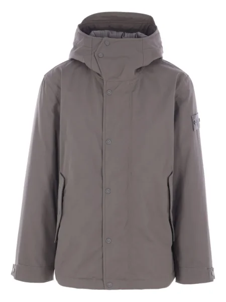 Geacă Stone Island cu glugă cu strasuri gri