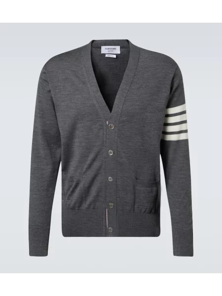 Kardigan Thom Browne wełniany szary