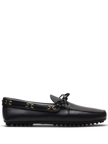 Pantofi loafer Car Shoe cu funde din piele negru
