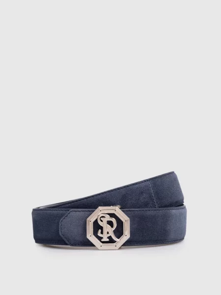 Замшевый ремень Stefano Ricci с ремешками синий