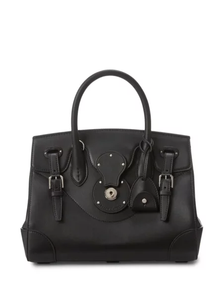 Geanta de piele Ralph Lauren Collection din piele negru