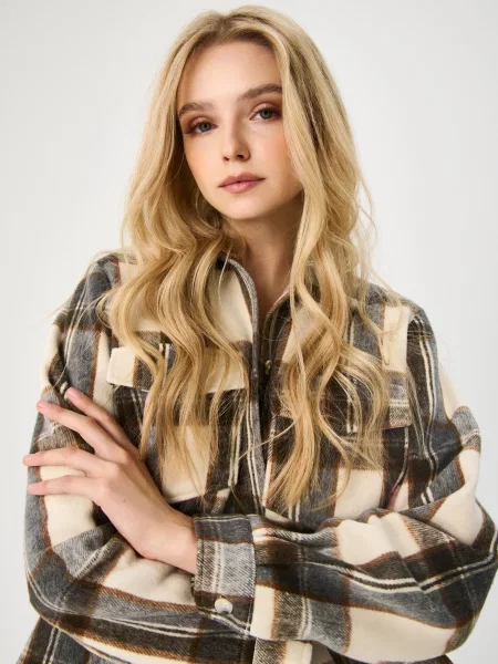Куртка-сорочка у клітинку різнобарвний
