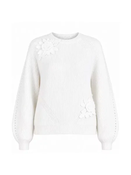 Sweter Twinset wełniany biały