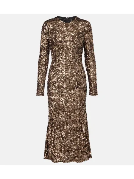 Rochie midi Dolce&gabbana până la genunchi de costum maro