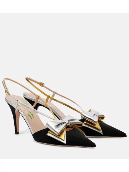 Pantofi cu toc Valentino Garavani slingback negru