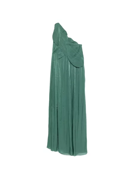 Rochie Costarellos plisată cu un umăr gol de costum verde
