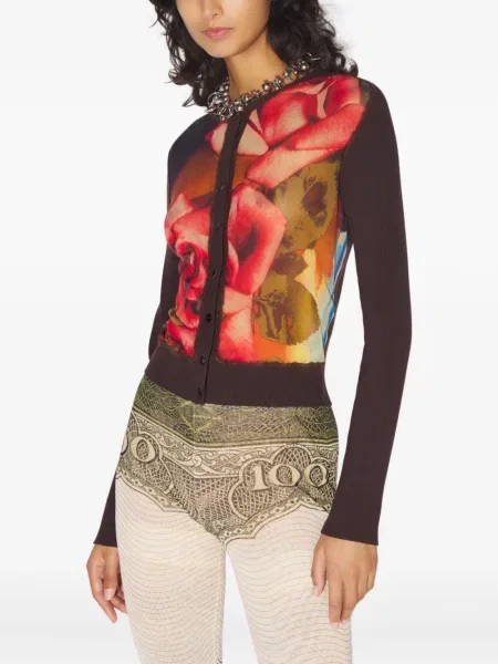 Cardigan Jean Paul Gaultier cu imagine maro
