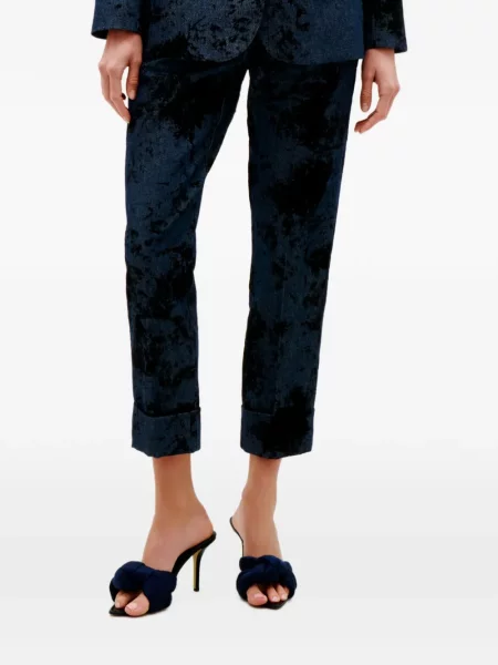 Pantaloni Silvia Tcherassi de catifea albastru