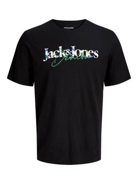 JACK & JONES Tricou JJTom verde / negru alb