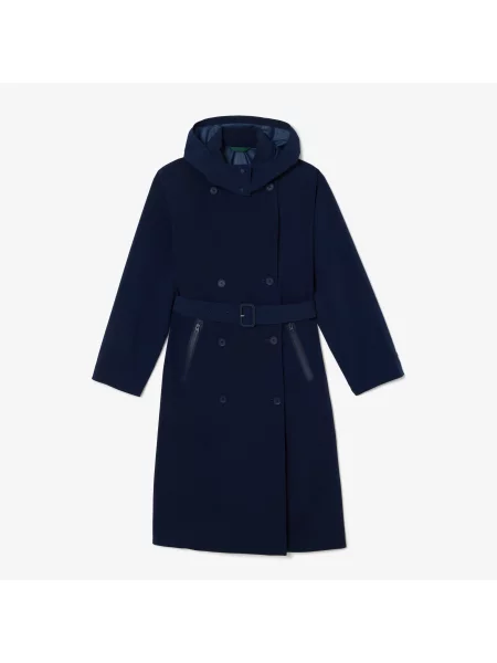 Lacoste Dwuwarstwowy Płaszcz Typu Oversize Z Piki Lacoste granatowy