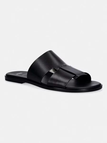 BOSS papuci pentru bărbați din piele Kael negru