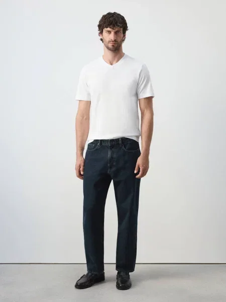 Koszulka slim fit Mężczyzna XS MANGO MAN biały