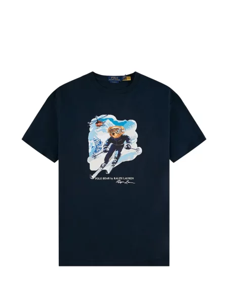 Tricou polo Polo Ralph Lauren cu broderie din fleece alergare roșu
