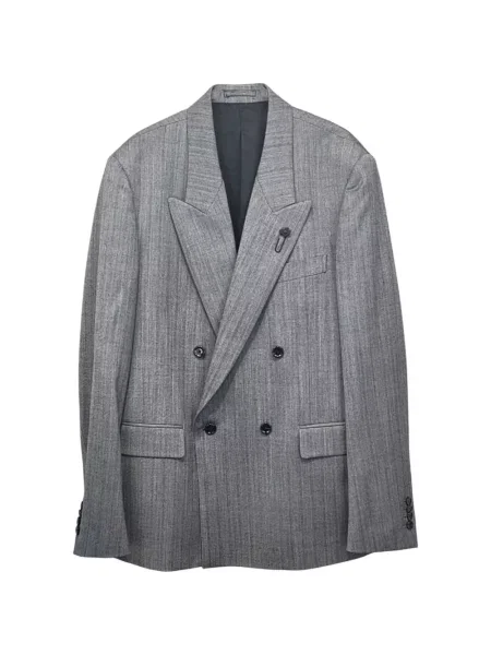 Sacou Lardini de lână cu două rânduri de nasturi gri