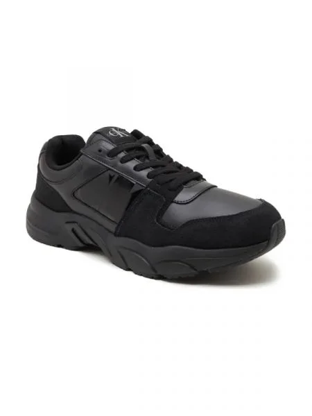 Calvin Klein Jeans De piele sneakers RETRO TENNIS LACEUP negru