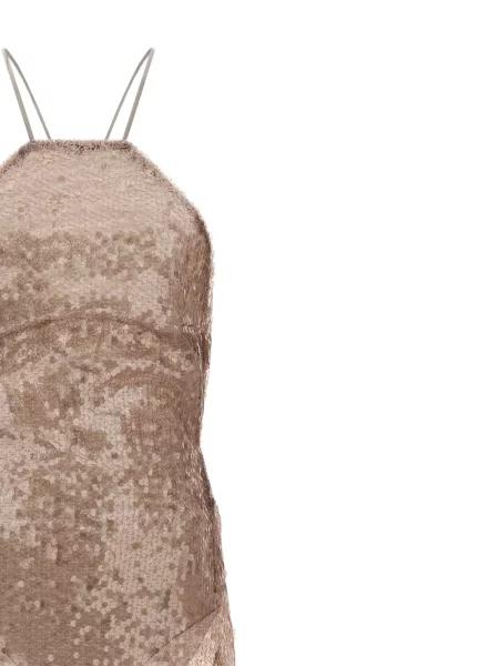 Rochie maxi The Andamane cu paiete de costum roz