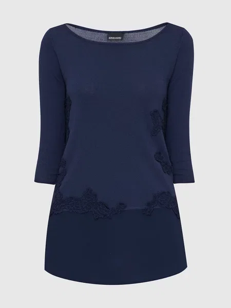 Темно-синій лонгслів Ermanno синій