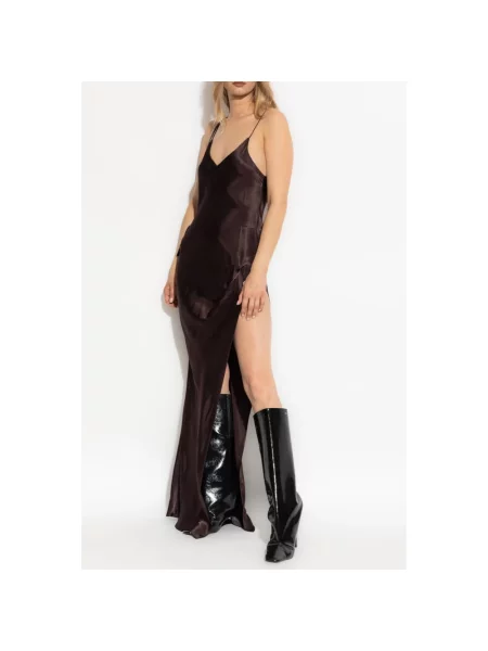 Długa sukienka maxi Vetements brązowa