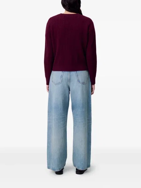 Pulover Claudie Pierlot cu guler henley roșu