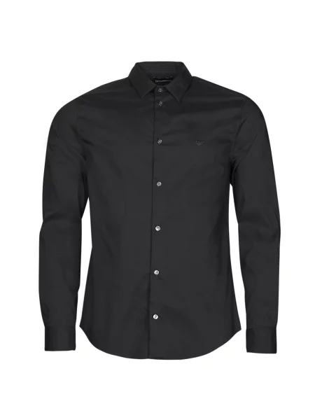 Srajca Emporio Armani z dolgimi rokavi črna