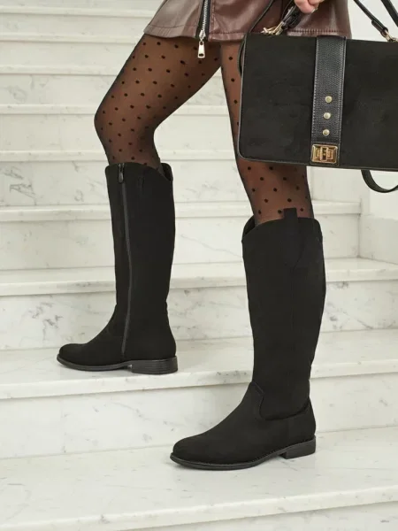 Botine Resti din piele negru