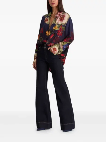 Cămașă Alice + Olivia cu model floral albastru