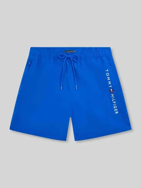 Kąpielówki Tommy Hilfiger z nadrukiem niebieskie