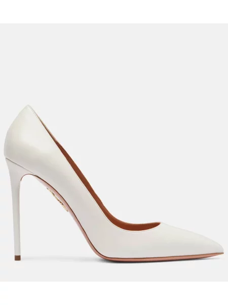 Pantofi cu toc Aquazzura din piele alb