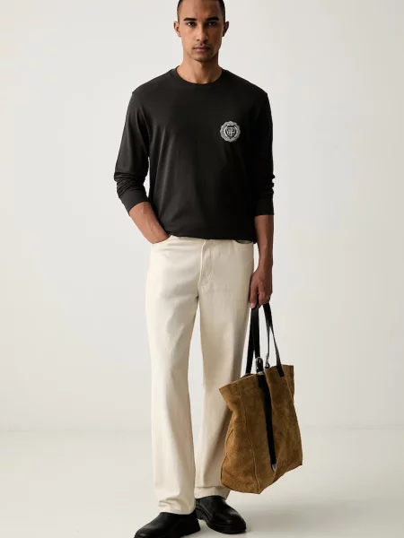Tricou cu mânecă lungă Armani Exchange gri
