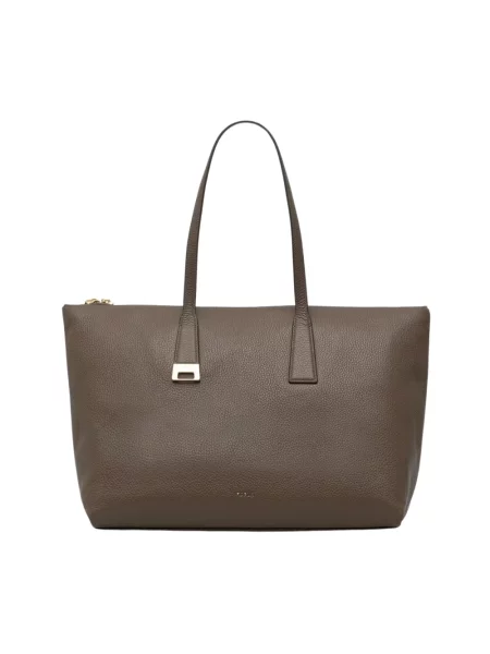 Furla torebka tote skórzana Olivia L Tote zielona
