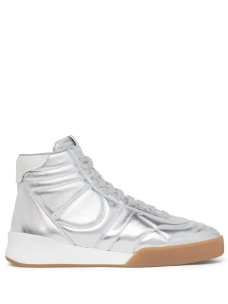 Sneakerși Courreges din piele argintiu
