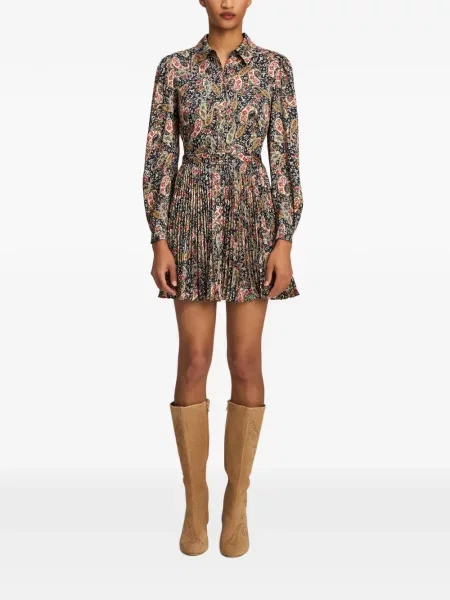 Rochie mini Cinq A Sept cu imagine cu model paisley negru