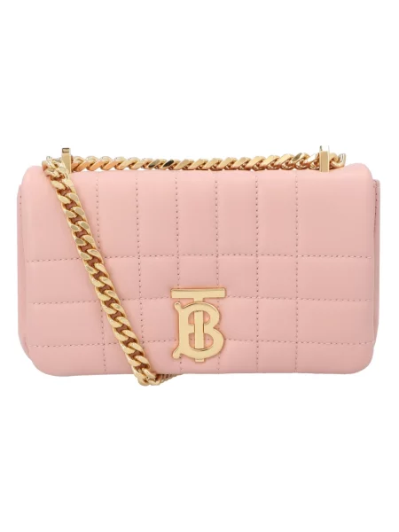 Torebka Burberry skórzana pikowana różowa